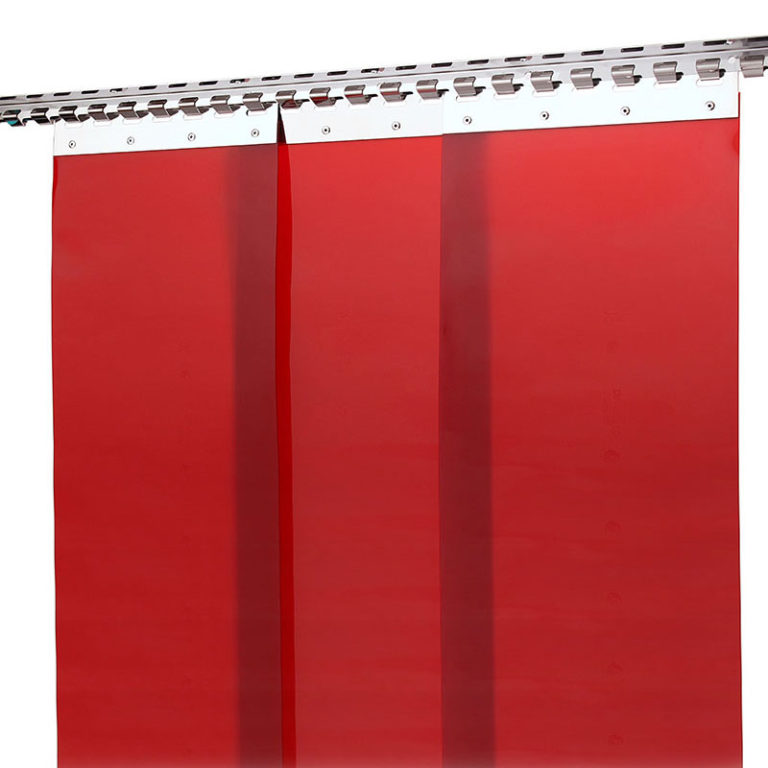 Kurtyna spawalnicza-czerwona 100x180 trudnopalna, przeciwpromienna