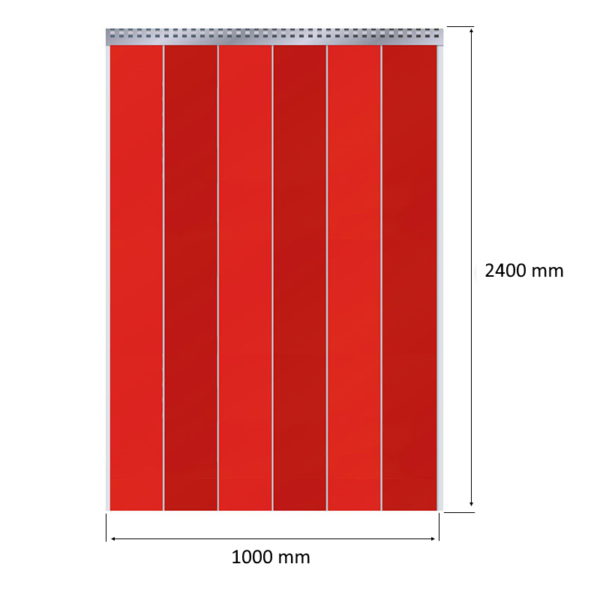 kurtyna psawalnicza czerwona o długości 2,4 m i szerokości 1 m
