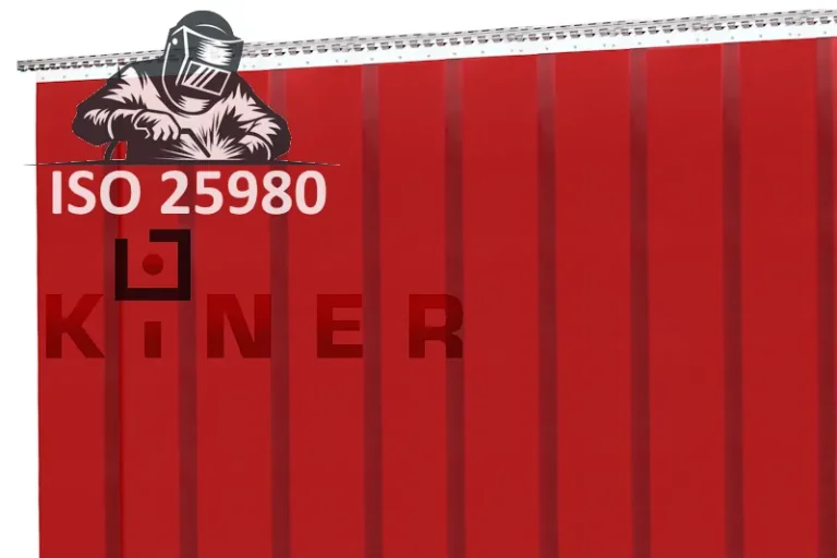 Kurtyna spawalnicza czerwona z lameli PCV 300x2 mm Kiner ISO 25980