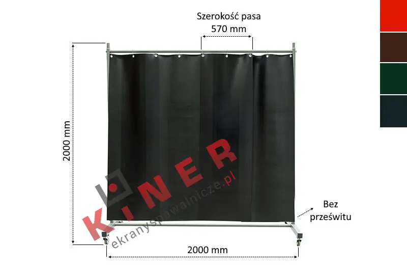 Ekran spawalniczy KF200P570 Long - wymiary 4K