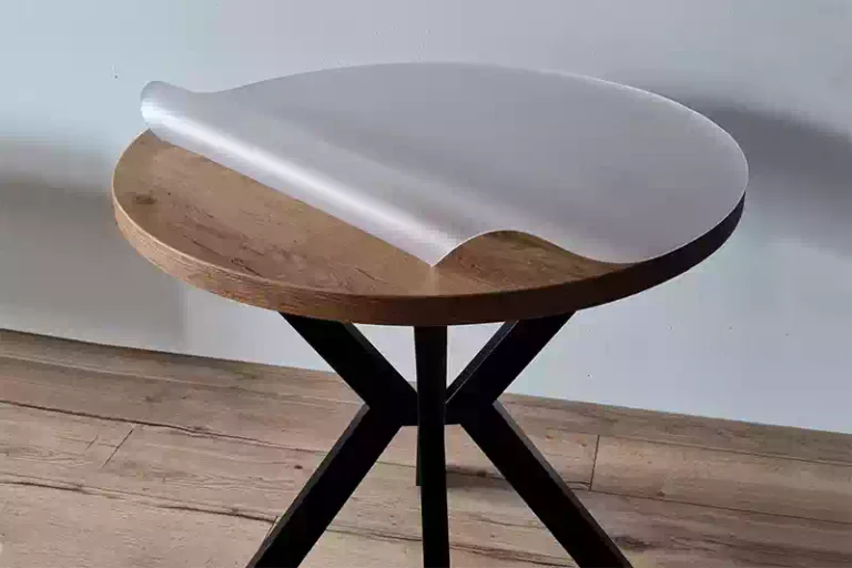 Matowe miękkie szkło na okrągły stolik